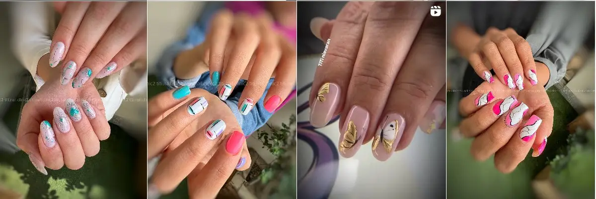 سالن کاشت ناخن در تهران : توسط حرفه ای ها با محیط آرام و لاکچری 19 نمونه کار سالن ناخن تیتی